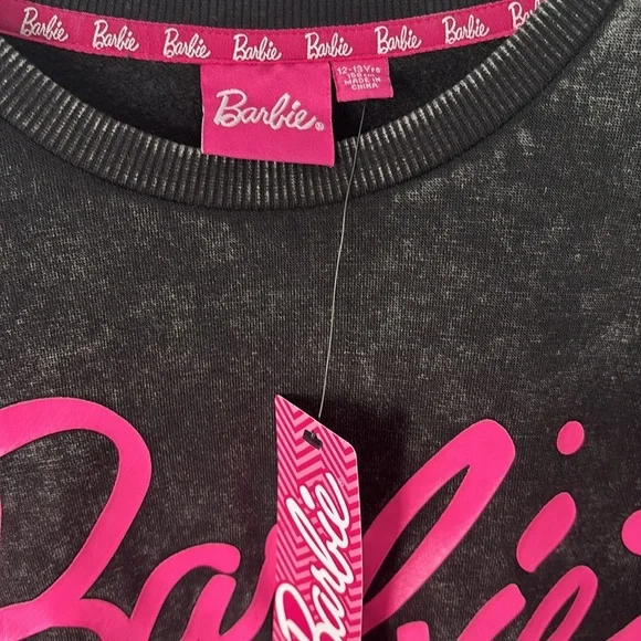 Barbie Black Sweatshirt with Pink Logo - Picture 5 of 5